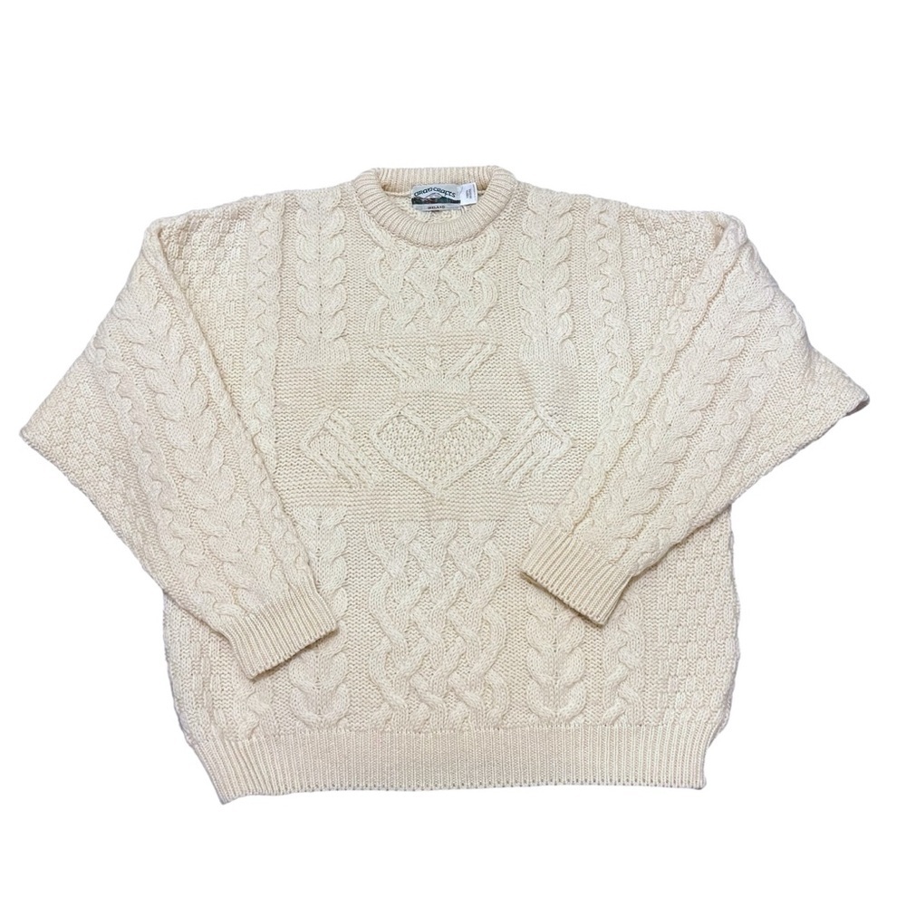 Aran Crafts Chunky Wool Cable Knit Grandma Sweater